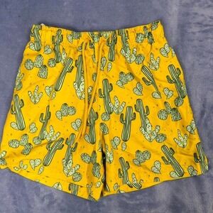 George Yellow cactus print swim shorts men Size M
